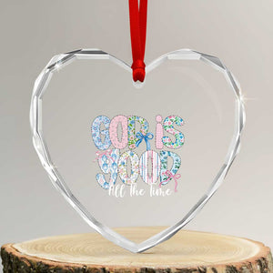God Is Good All The Time Coquette Christian Faith Heart Crystal Glass Ornament Floral Patchwork Aesthetic Bow Cute Religious Gift TS02 Transparent Glass 3'' Heart Print Your Wear
