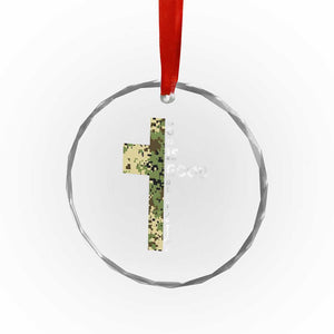 God Is Good Crystal Glass Ornament Camo Cross Religious Jesus Faith Bible Verse Inspirational TS10 Print Your Wear