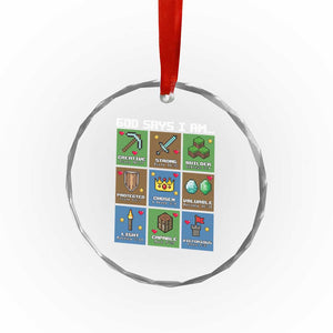 God Says I Am Pixel Art Graphic Crystal Glass Ornament Christian Affirmation Gamer Bible Verses TS02 Print Your Wear