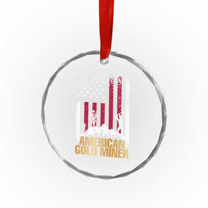 Gold Miner Patriotic American Flag Crystal Glass Ornament TS14 Print Your Wear