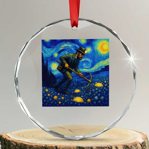 Gold Miner Starry Night Van Gogh Crystal Glass Ornament TS14 Transparent Glass 3'' Circle Print Your Wear