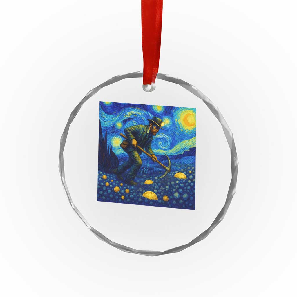 Gold Miner Starry Night Van Gogh Crystal Glass Ornament TS14 Print Your Wear
