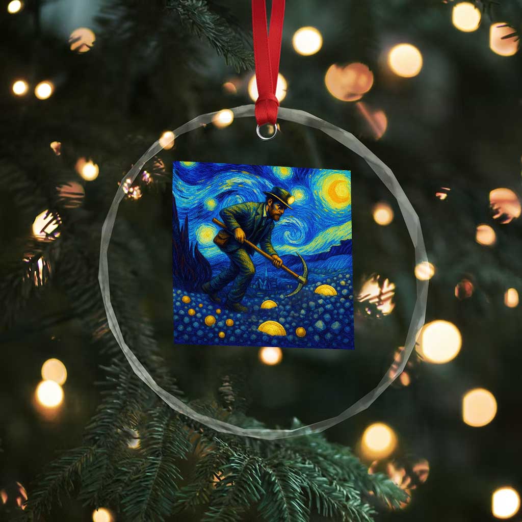 Gold Miner Starry Night Van Gogh Crystal Glass Ornament TS14 Print Your Wear