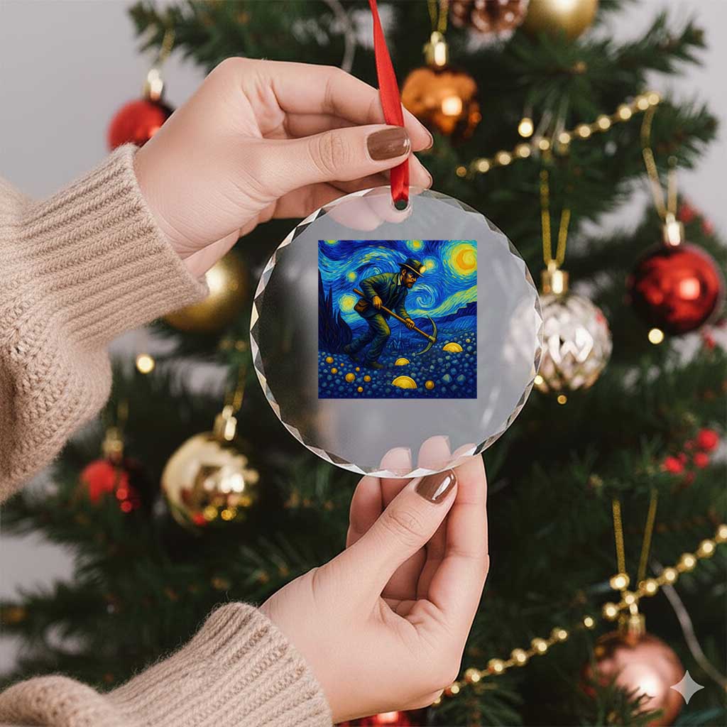 Gold Miner Starry Night Van Gogh Crystal Glass Ornament TS14 Print Your Wear