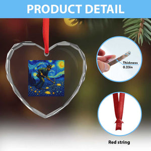 Gold Miner Starry Night Van Gogh Heart Crystal Glass Ornament TS14 Print Your Wear