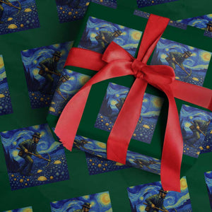 Gold Miner Starry Night Van Gogh Wrapping Paper Roll TS14 Green Print Your Wear
