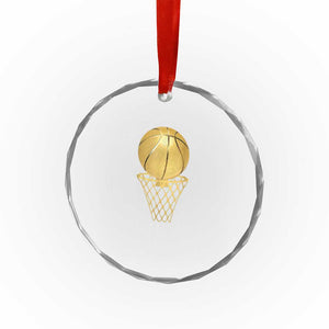Golden Basketball Hoop Crystal Glass Ornament Trophy Game Player Coach Sports Lover TS02 Print Your Wear