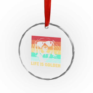 Golden Retriever Dog Crystal Glass Ornament Life is Golden Retro Vintage TS10 Print Your Wear