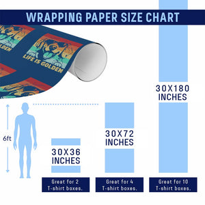 Golden Retriever Dog Wrapping Paper Roll Life is Golden Retro Vintage TS10 Print Your Wear