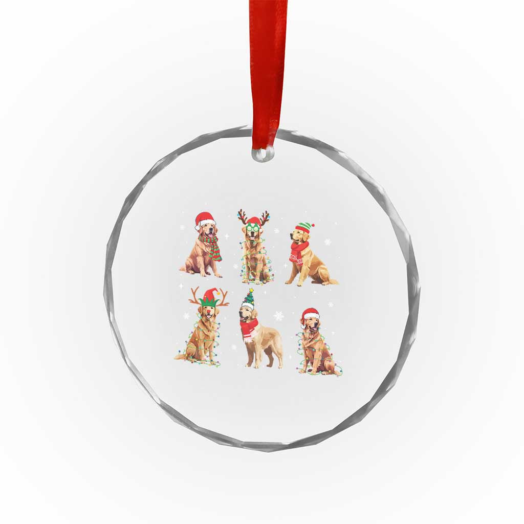 Golden Retriever Xmas Crystal Glass Ornament Gift for Dog Lover Happy New Year Dog Xmas Lights TS10 Print Your Wear