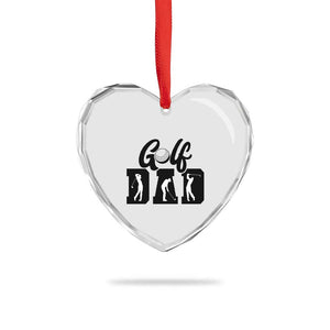 Golf Dad Heart Crystal Glass Ornament Gift For Sport Lover TS12 Print Your Wear
