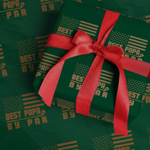 Golf Dad Wrapping Paper Roll Best Papa By Par American Flag Golfer Fathers Day Gifts TS10 Green Print Your Wear