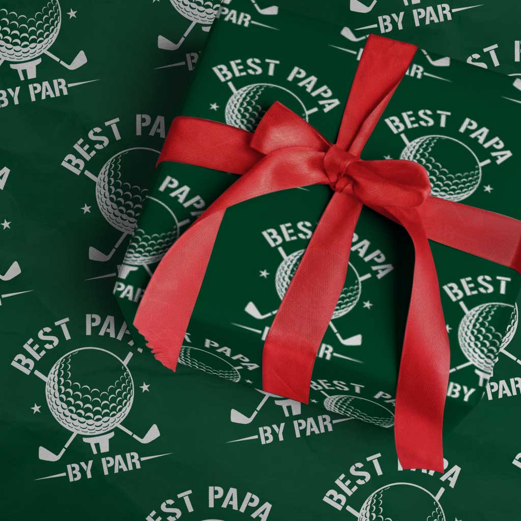 Golf Dad Wrapping Paper Roll Best Papa By Par Golfer Fathers Day Gifts TS10 Green Print Your Wear