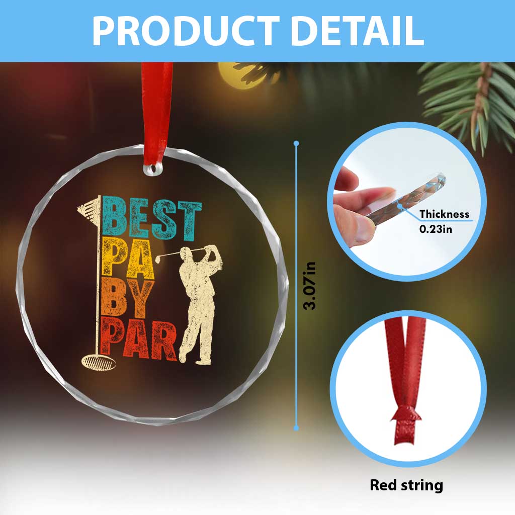 Golf Gifts for Dad Crystal Glass Ornament Retro Best Pa By Par Fathers Day TS10 Print Your Wear