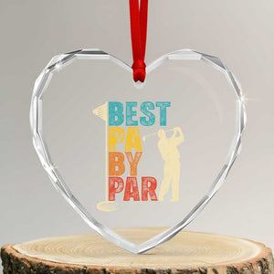 Golf Gifts for Dad Heart Crystal Glass Ornament Retro Best Pa By Par Fathers Day TS10 Transparent Glass 3'' Heart Print Your Wear