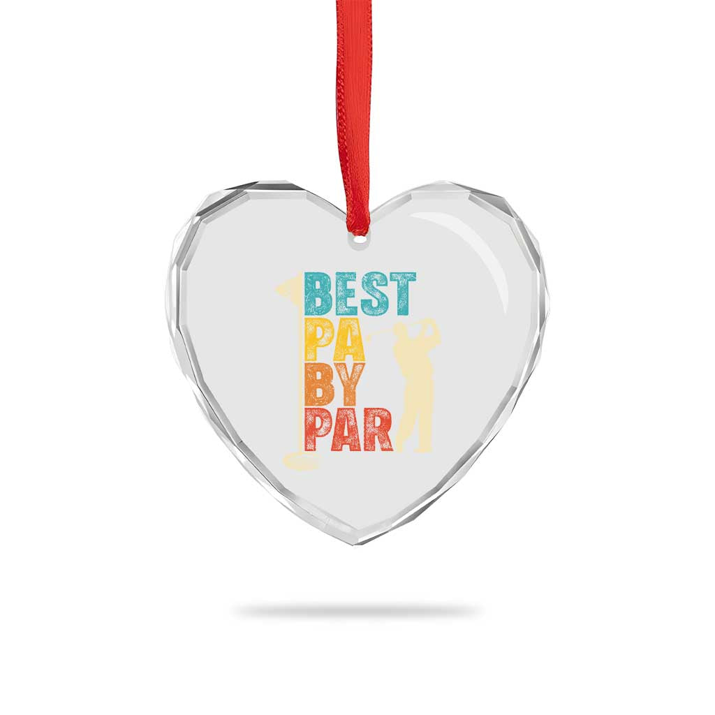Golf Gifts for Dad Heart Crystal Glass Ornament Retro Best Pa By Par Fathers Day TS10 Print Your Wear