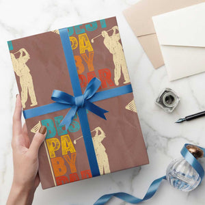 Golf Gifts for Dad Wrapping Paper Roll Retro Best Pa By Par Fathers Day TS10 Mocha Print Your Wear