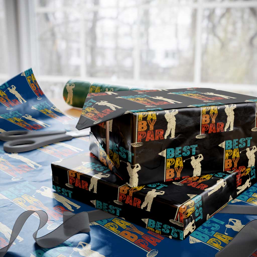Golf Gifts for Dad Wrapping Paper Roll Retro Best Pa By Par Fathers Day TS10 Black Print Your Wear