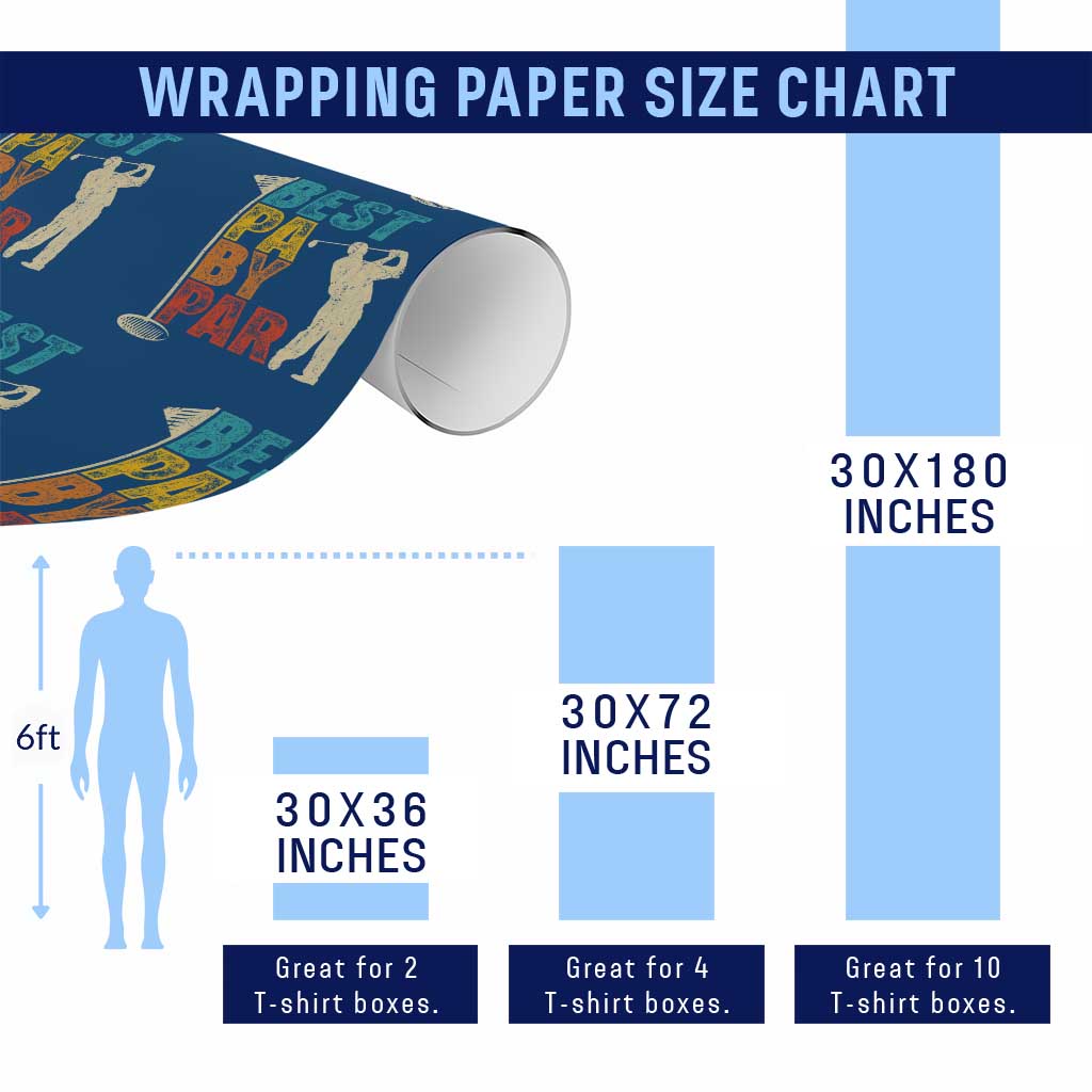 Golf Gifts for Dad Wrapping Paper Roll Retro Best Pa By Par Fathers Day TS10 Print Your Wear