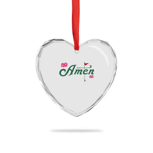 Golf Lover Amen Azalea Graphic Heart Crystal Glass Ornament Augusta Georgia Traditions Golfing Fan TS02 Print Your Wear