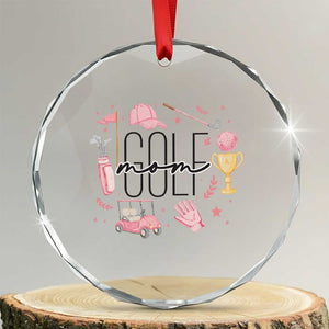 Golf Mom Life Proud Crystal Glass Ornament Sports Lover Gift TS12 Transparent Glass 3'' Circle Print Your Wear