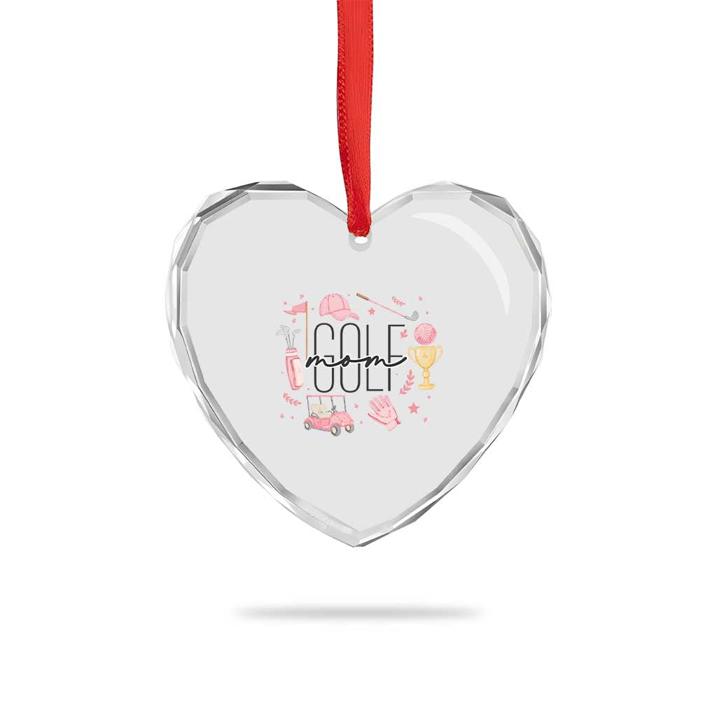 Golf Mom Life Proud Heart Crystal Glass Ornament Sports Lover Gift TS12 Print Your Wear