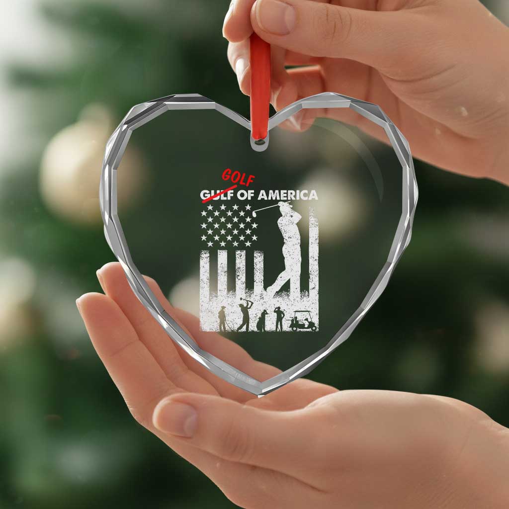 Golf Of America Patriotic USA Flag Heart Crystal Glass Ornament Funny Golfing Pun American Sports Gift for Patriotic Golfers n Dads TS02 Print Your Wear