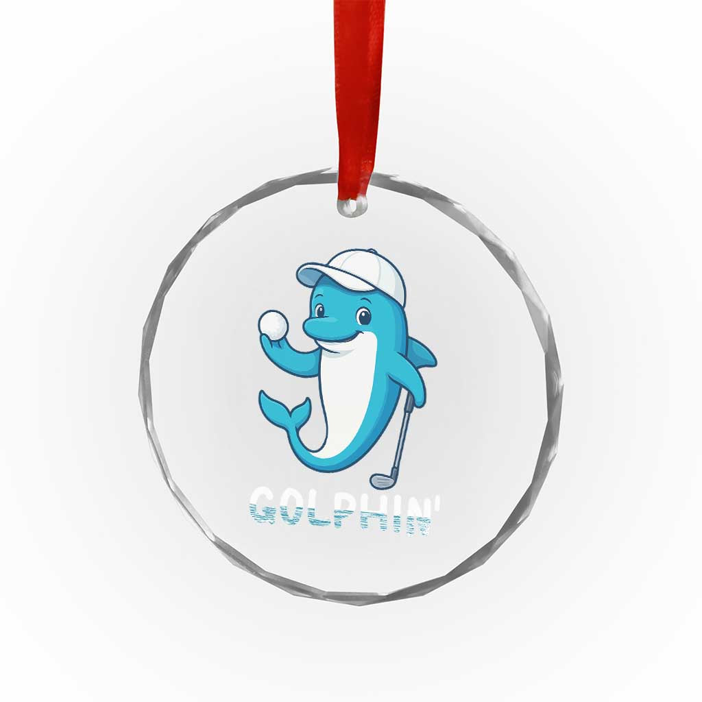 Golphin Dolphin Pun Crystal Glass Ornament Funny Golf Gift TS12 Print Your Wear