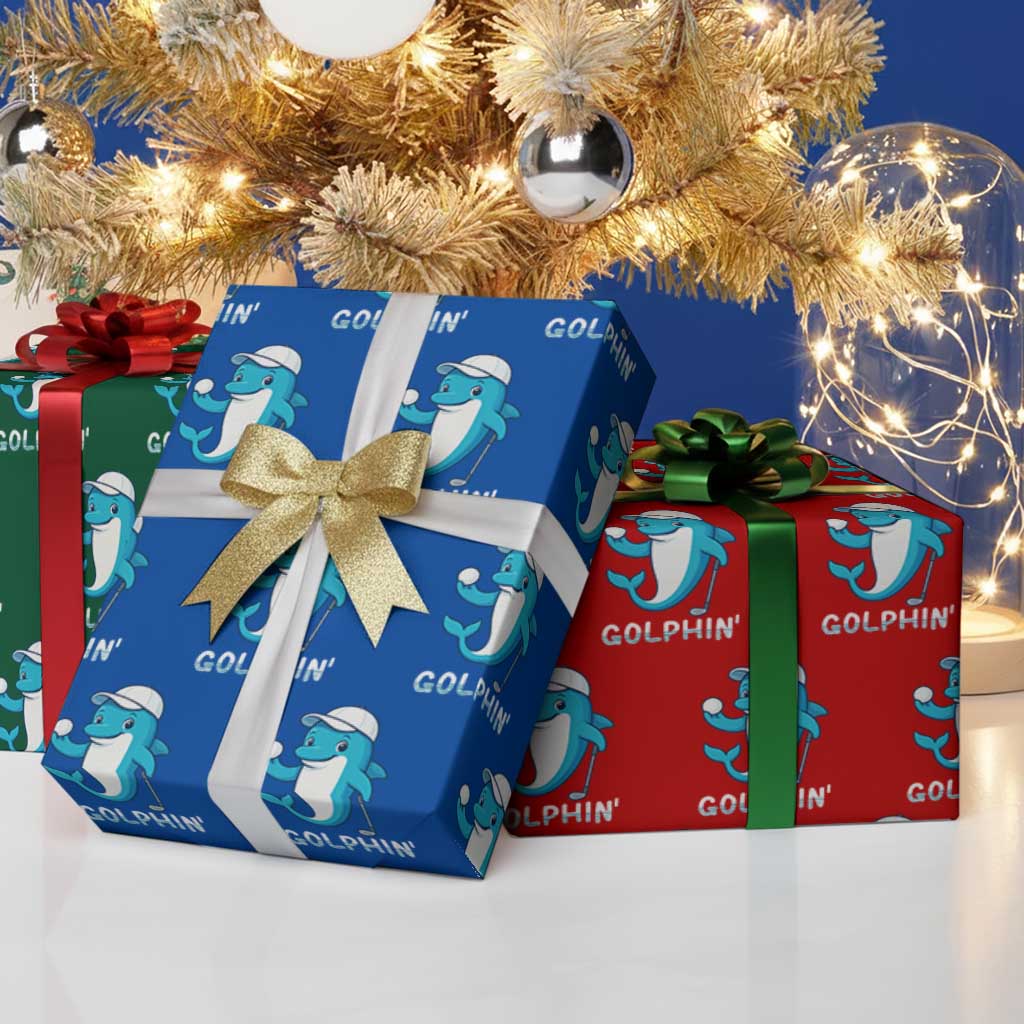 Golphin Dolphin Pun Wrapping Paper Roll Funny Golf Gift TS12 Print Your Wear