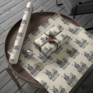 Go'n Git Funny Saint Patrick Banishing Snakes Wrapping Paper Roll Irish History Humor St Patricks Day TS02 Beige Print Your Wear