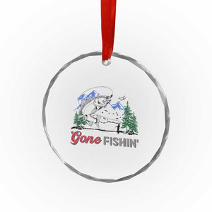 Gone Fishing Crystal Glass Ornament Trout Fishing Lover Montane Forest TS11 Print Your Wear