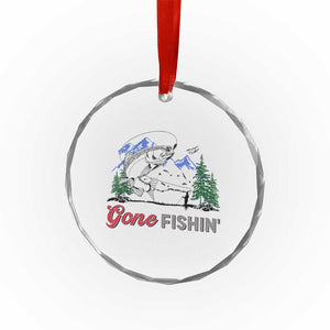 Gone Fishing Crystal Glass Ornament Trout Fishing Lover Montane Forest TS11 Print Your Wear