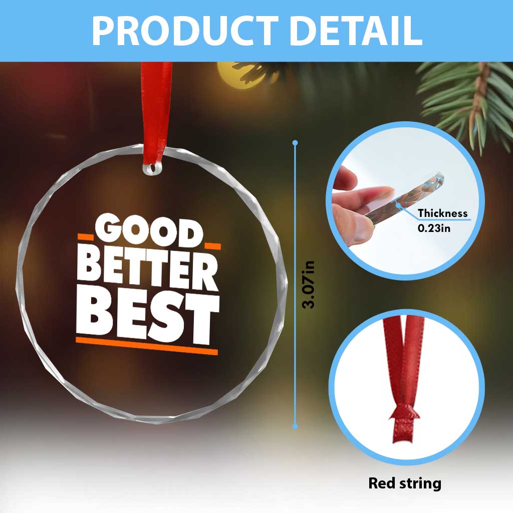 Good Better Best Crystal Glass Ornament CFB Motivation American Football TS11 Print Your Wear