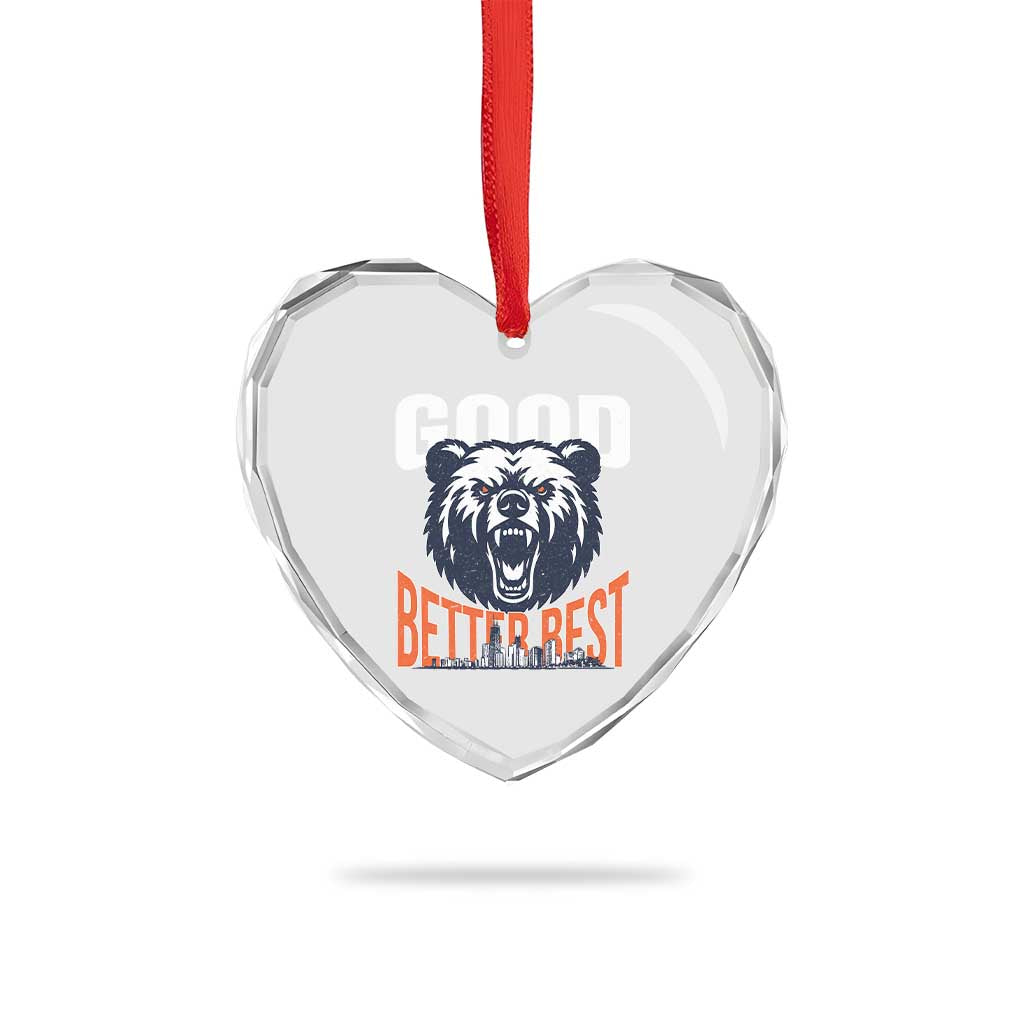 Good Better Best Graphic Heart Crystal Glass Ornament Motivational Sports Fan Chicago Skyline TS02 Print Your Wear