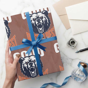 Good Better Best Graphic Wrapping Paper Roll Motivational Sports Fan Chicago Skyline TS02 Mocha Print Your Wear