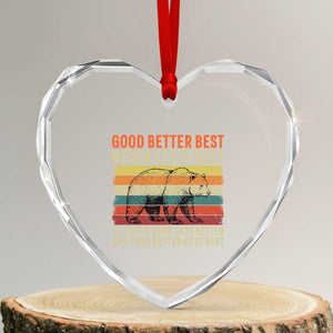 Good Better Best Motivational Heart Crystal Glass Ornament Retro Never Let It Rest TS02 Transparent Glass 3'' Heart Print Your Wear