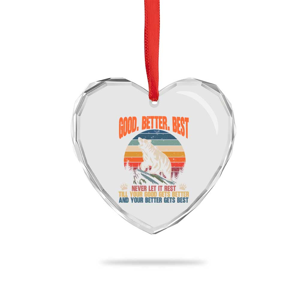 Retro Mountain Bear Outdoor Adventure Heart Crystal Glass Ornament Good Better Best Inspiration Motivation TS02 Print Your Wear