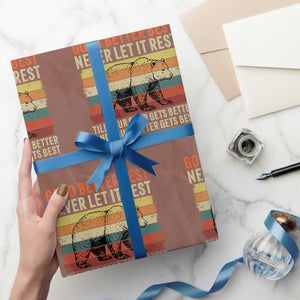 Good Better Best Motivational Wrapping Paper Roll Retro Never Let It Rest TS02 Mocha Print Your Wear