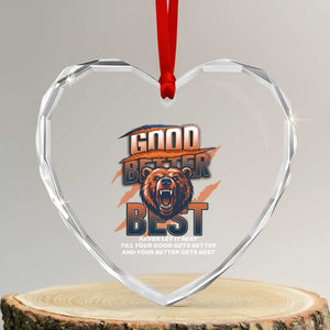 Good Better Best Motivational Fierce Graphic Heart Crystal Glass Ornament TS02 Transparent Glass 3'' Heart Print Your Wear