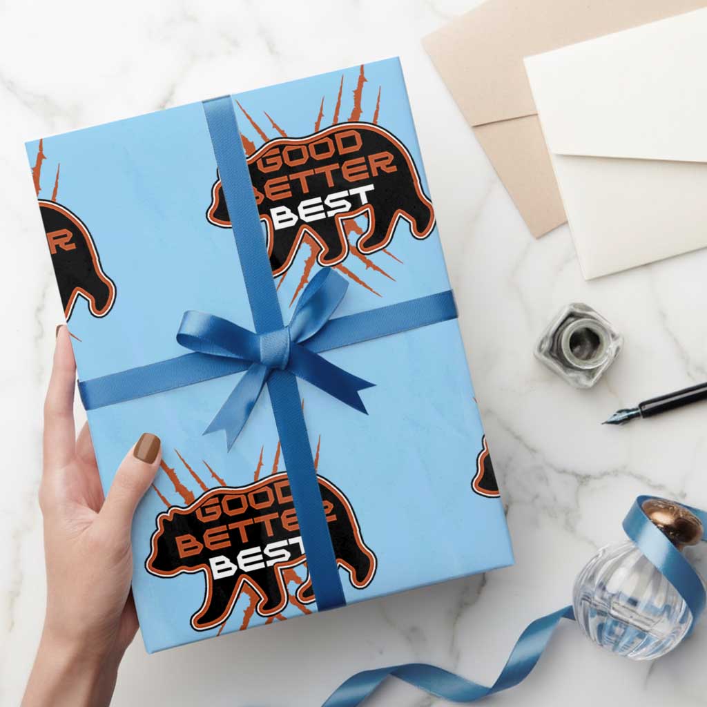 Good Better Best Motivational Wrapping Paper Roll CFB Lover Gift TS12 Light Blue Print Your Wear