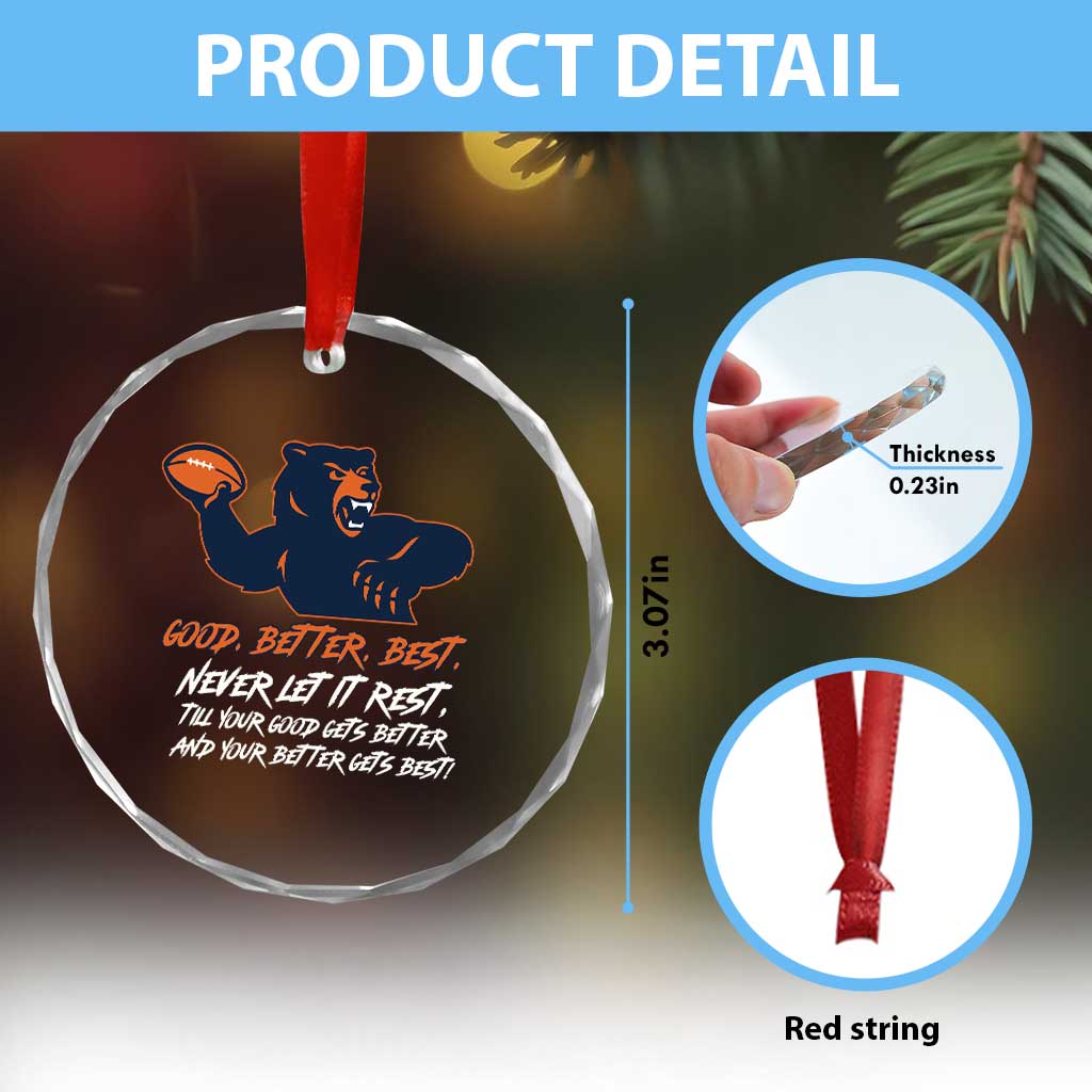 Good Better Best Crystal Glass Ornament Never Let It Rest Motivational CFB TS02 Print Your Wear