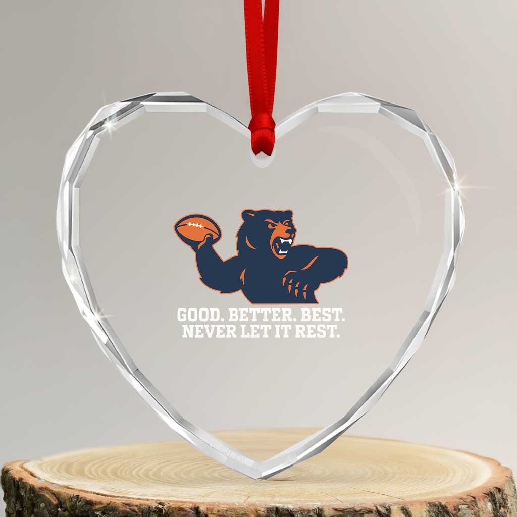 Good Better Best Motivational CFB Heart Crystal Glass Ornament Never Let It Rest TS02 Transparent Glass 3'' Heart Print Your Wear
