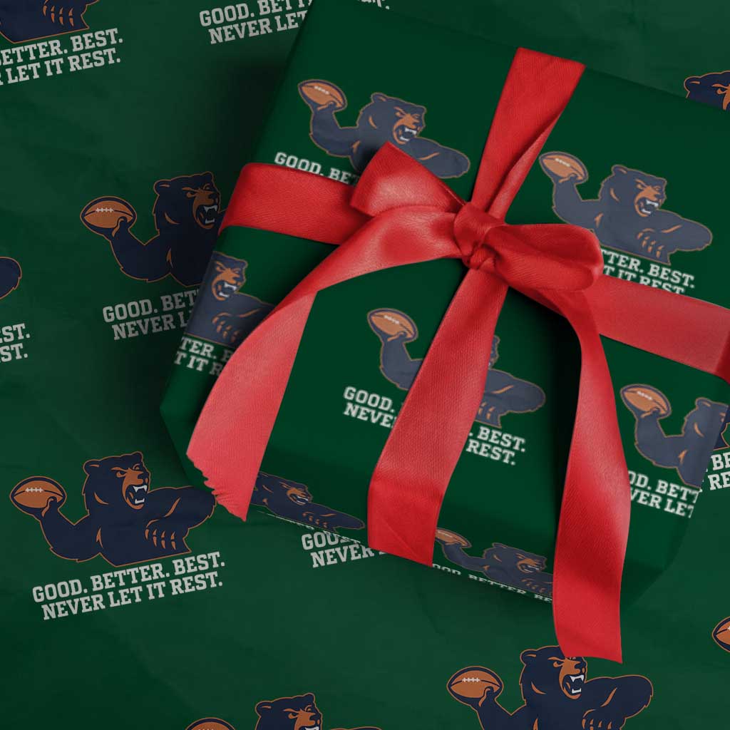 Good Better Best Motivational CFB Wrapping Paper Roll Never Let It Rest TS02 Green Print Your Wear