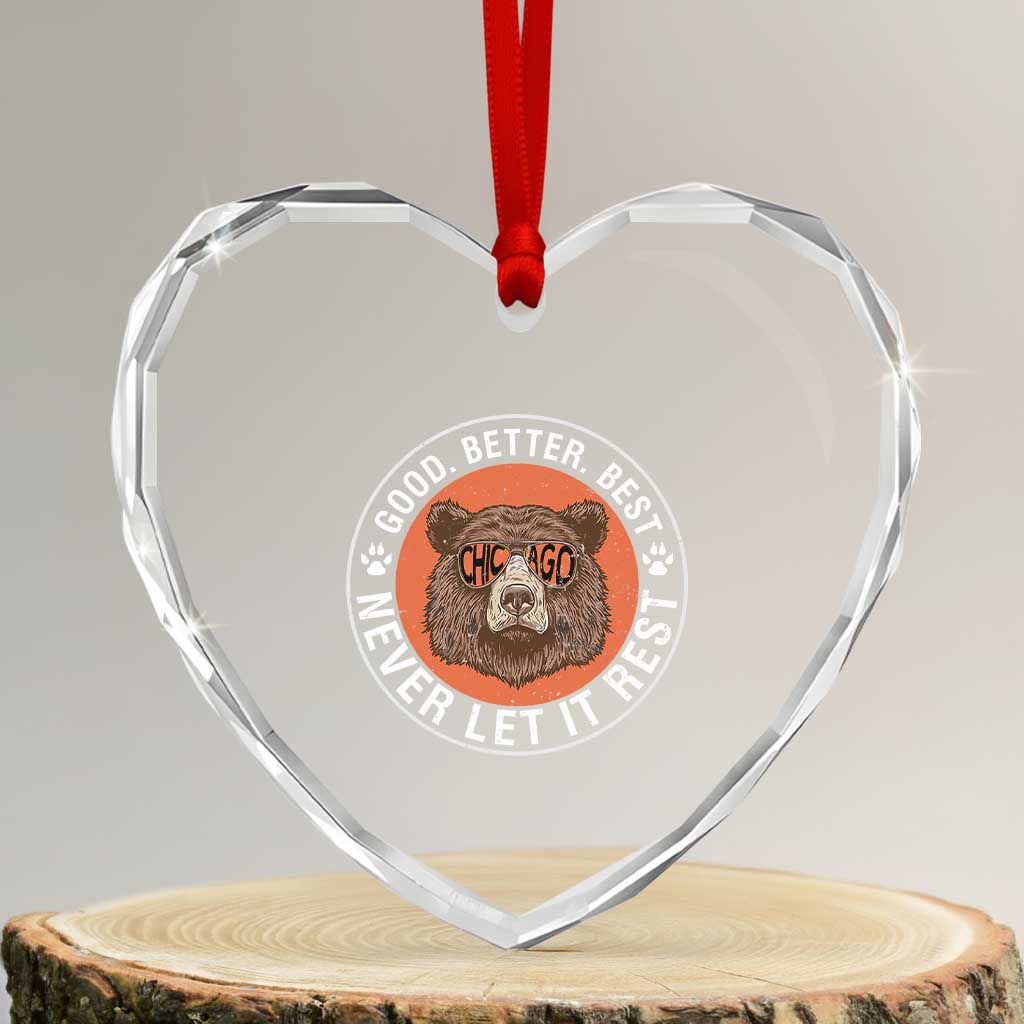 Good Better Best Retro Badge Heart Crystal Glass Ornament Motivational CFB Never Let It Rest TS02 Transparent Glass 3'' Heart Print Your Wear
