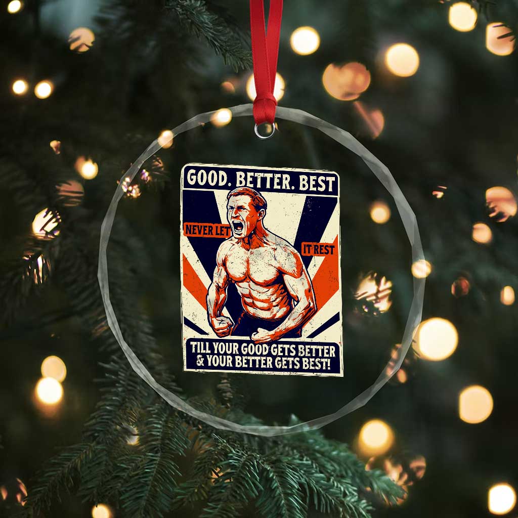 Good Better Best Shirtless Ben Crystal Glass Ornament Retro Funny Football Coach Meme Gift for Fans TS02 Print Your Wear