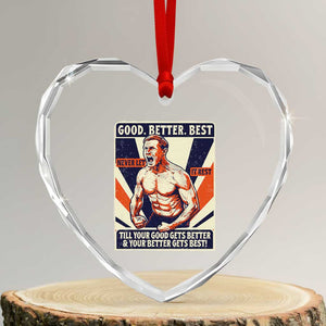 Good Better Best Shirtless Ben Heart Crystal Glass Ornament Retro Funny Football Coach Meme Gift for Fans TS02 Transparent Glass 3'' Heart Print Your Wear