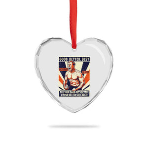 Good Better Best Shirtless Ben Heart Crystal Glass Ornament Retro Funny Football Coach Meme Gift for Fans TS02 Print Your Wear