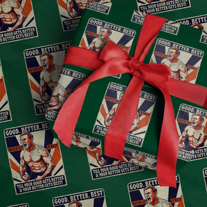 Good Better Best Shirtless Ben Wrapping Paper Roll Retro Funny Football Coach Meme Gift for Fans TS02 Green Print Your Wear