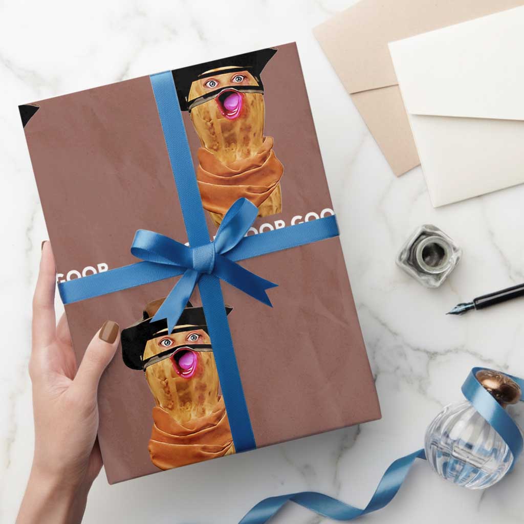 Goop Goop Goop Meme Wrapping Paper Roll Unhinged Cowboy Peanut Core Weirdos TS02 Mocha Print Your Wear