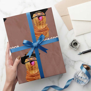 Goop Goop Goop Meme Wrapping Paper Roll Unhinged Cowboy Peanut Core Weirdos TS02 Mocha Print Your Wear